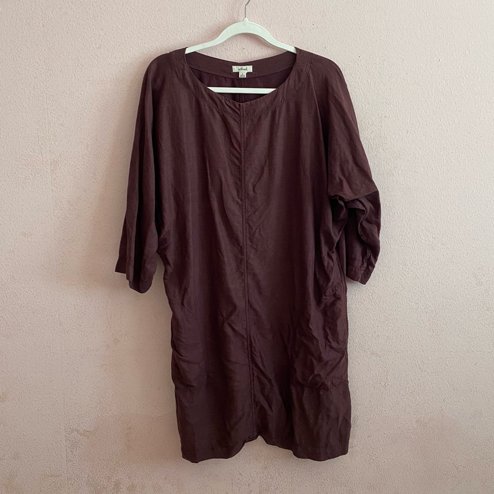 Wilfred Aritzia Lagenlook Minimal Delphine Quarter Sleeve Pocket Shift Dress